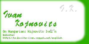 ivan kojnovits business card